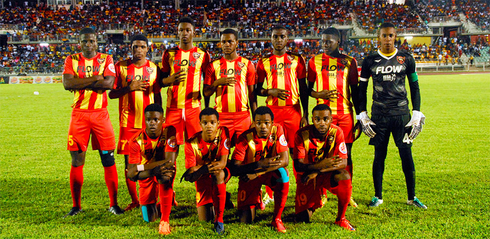 Cornwall College's 2016 DaCosta Cup championship football team