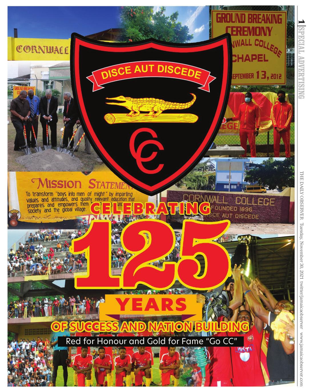 Cover of the Cornwall College 125th anniversary feature
